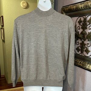 Giorgiolini Italian Made Men's Grey Merino Wool Crewneck Sweater Sz L